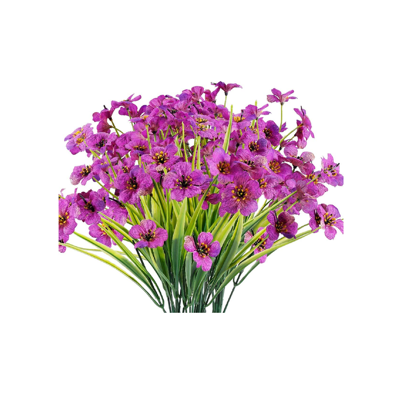 JEMONG Artificial Flowers UV Resistant Outdoor | Do Not Fade | Imitation Plants | Garden| Porch| Window| Decorative Box 12 Packs