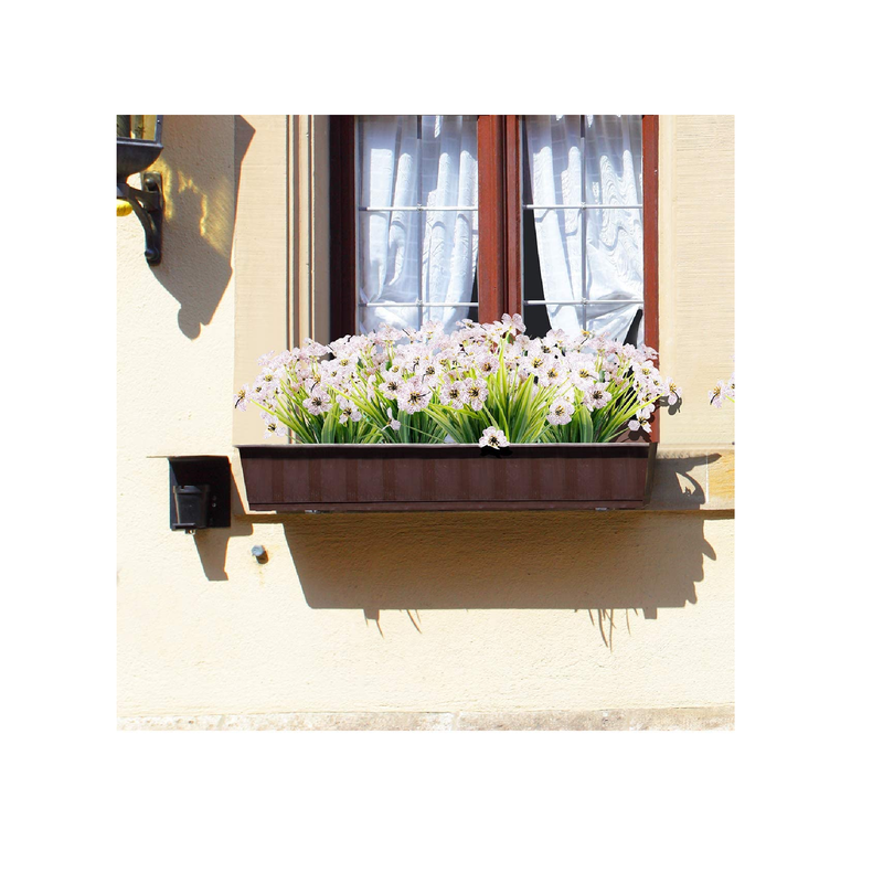 JEMONG Artificial Flowers UV Resistant Outdoor | Do Not Fade | Imitation Plants | Garden| Porch| Window| Decorative Box 12 Packs