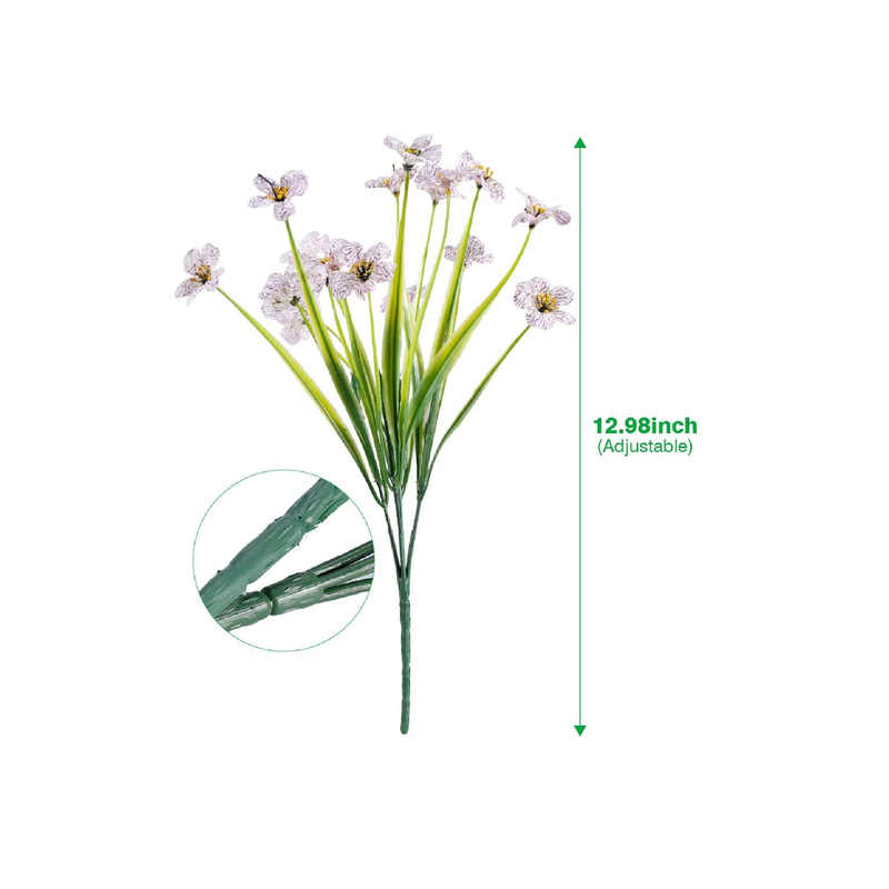 JEMONG Artificial Flowers UV Resistant Outdoor | Do Not Fade | Imitation Plants | Garden| Porch| Window| Decorative Box 12 Packs