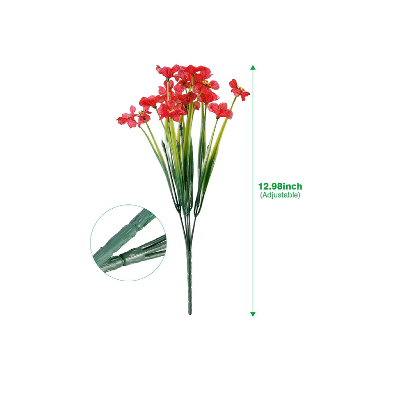 JEMONG Artificial Flowers UV Resistant Outdoor | Do Not Fade | Imitation Plants | Garden| Porch| Window| Decorative Box 12 Packs