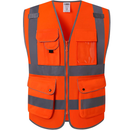 JKSafety 9 Pockets Class 2 High Visibility Zip Front Safety Vest
