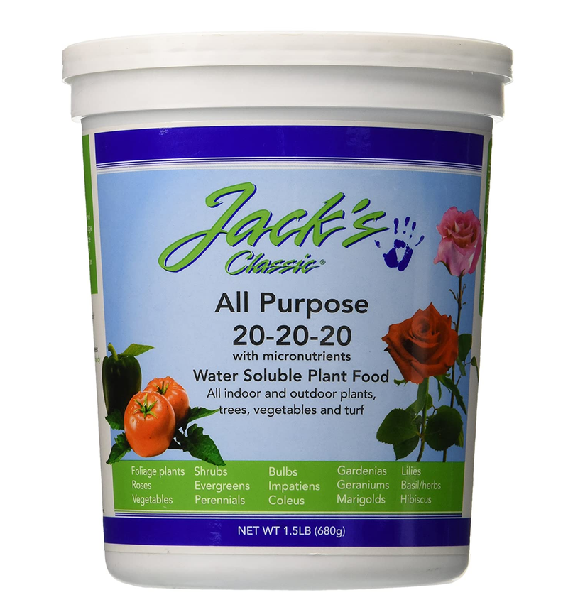 J R Peters 52024 Jacks Classic No.1.5 20-20-20 All Purpose Fertilizer