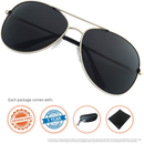 J+S Premium Military Style Classic Aviator Sunglasses | Polarized | 100% UV Protection