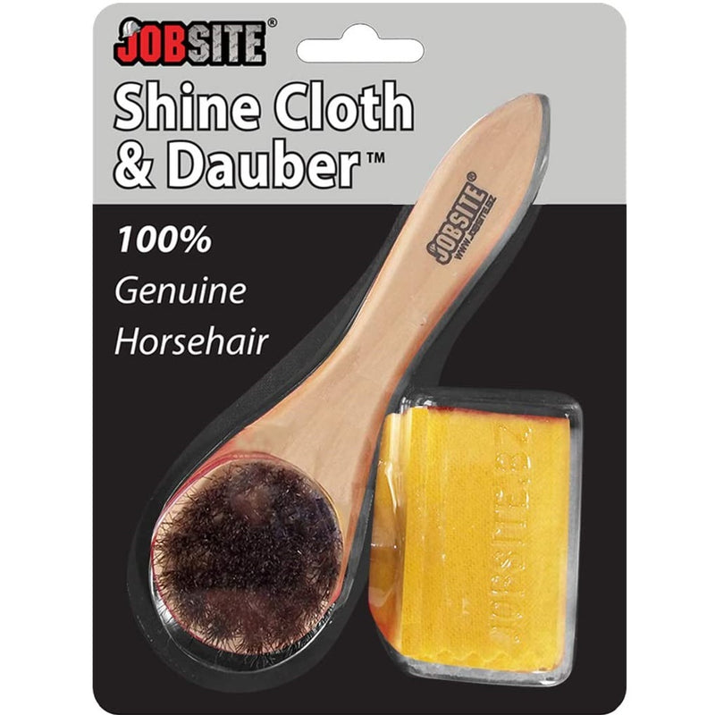 JobSite Genuine Horsehair Dauber Applicator Brush & Shoe Shine Polish Cloth