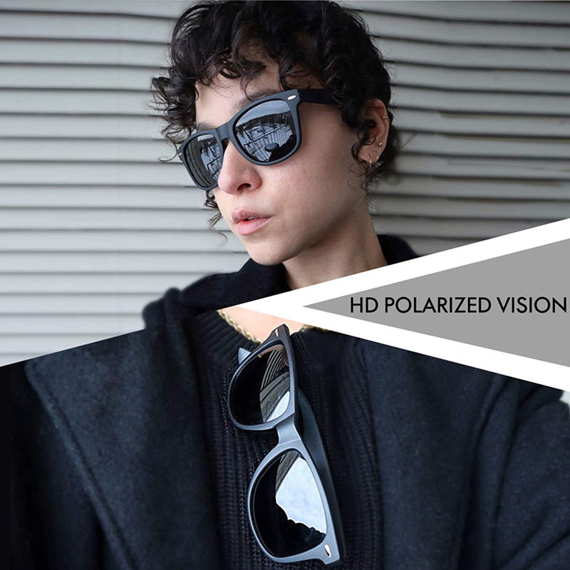 DUCO Sunglasses for Men Carbon Fiber Temples with Rectangular