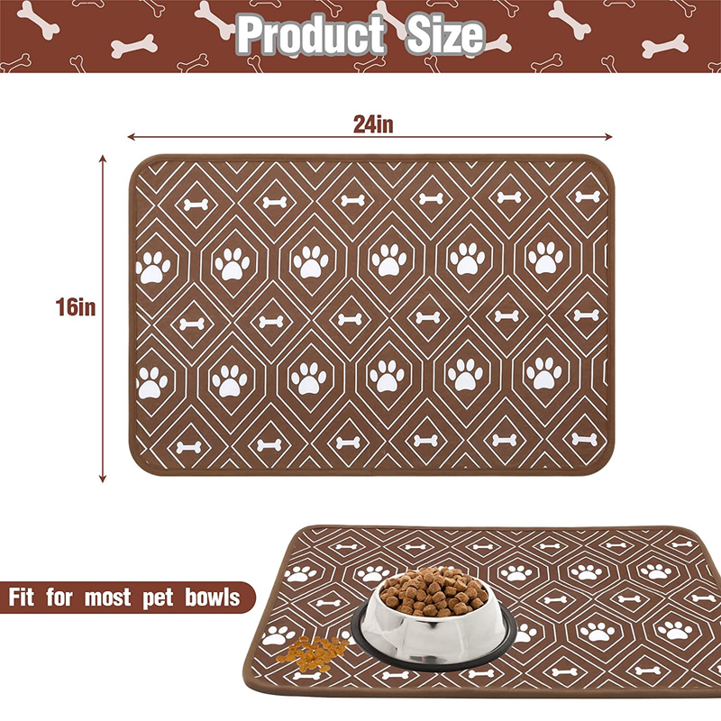KOOLTAIL  Dog Mat for Food and Water Bowls