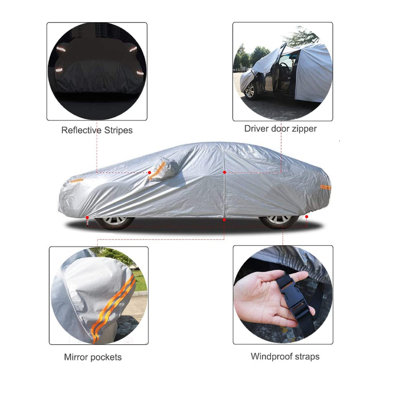 Kayme Waterproof Full Car Covers Sun Dust Rain Protection Car