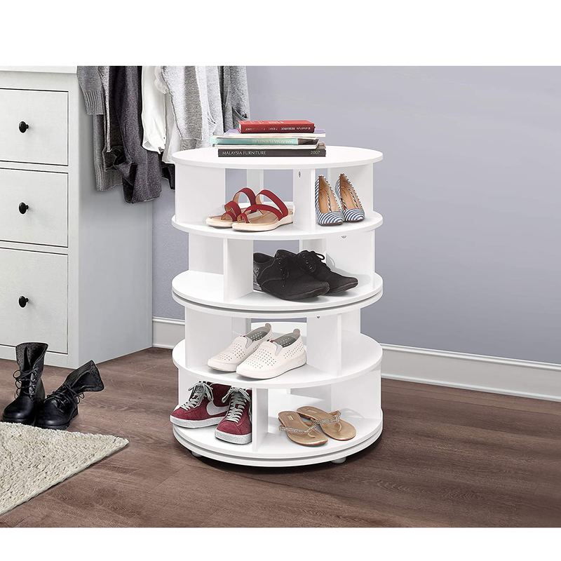 Kings Brand Furniture 4-Tier Revolving Lazy Susan Shoe Rack Storage Organizer