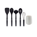 KitchenAid Tool and Gadget Set with Crock| 6-Piece Color Black