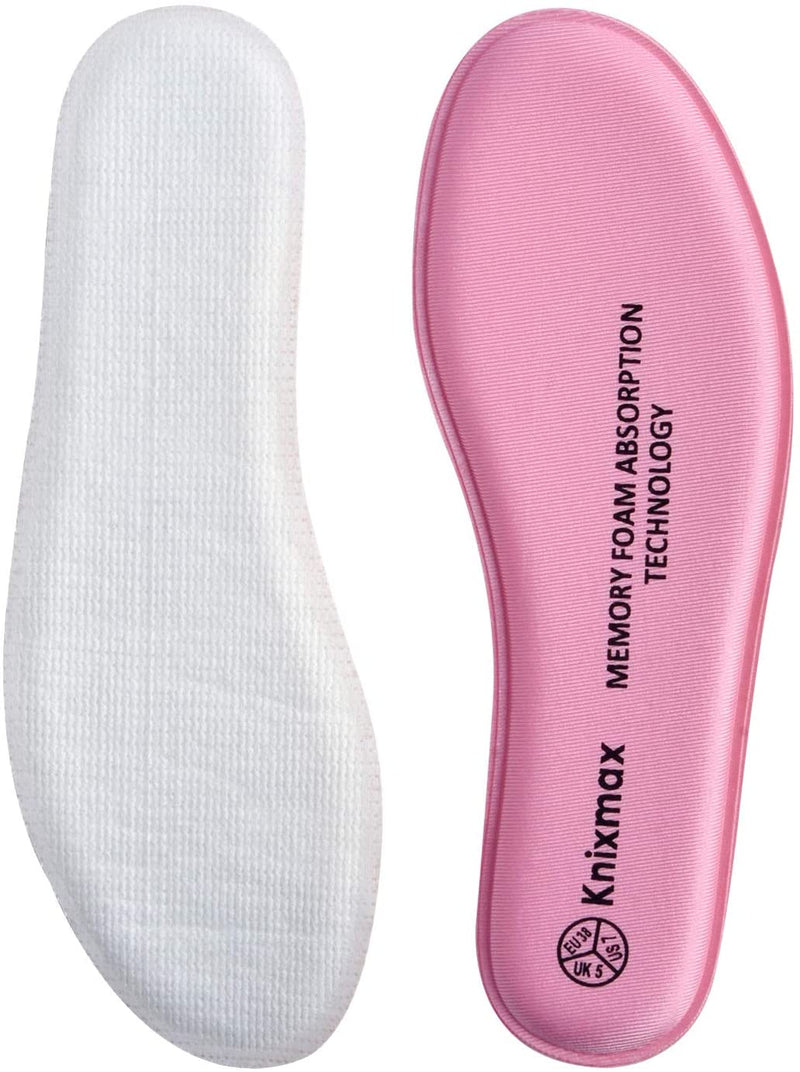 Knixmax | Memory Foam Shoe Insoles for Women | Pink
