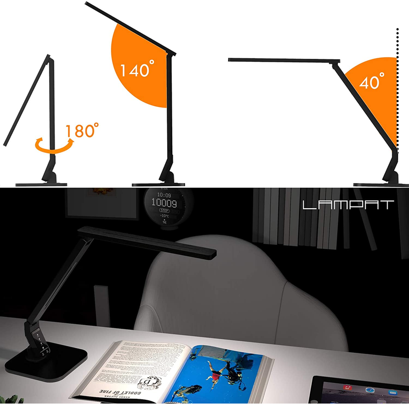 LAMPAT Dimmable LED Desk Lamp 4 Lighting Modes 5-Level Dimmer