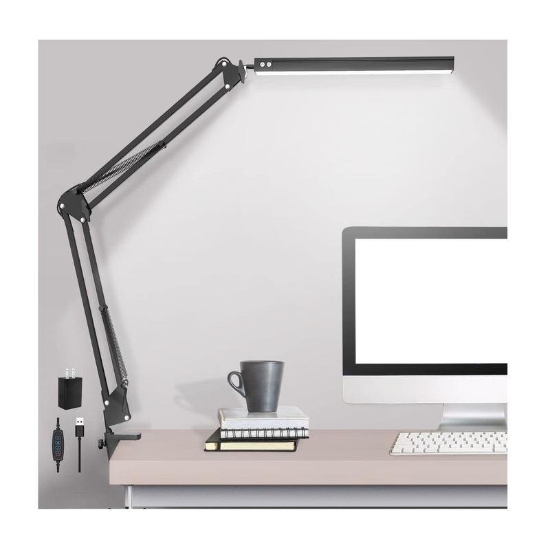 LED Desk Lamp with Clamp Adjustable Desk Light 10 Level Dimmer