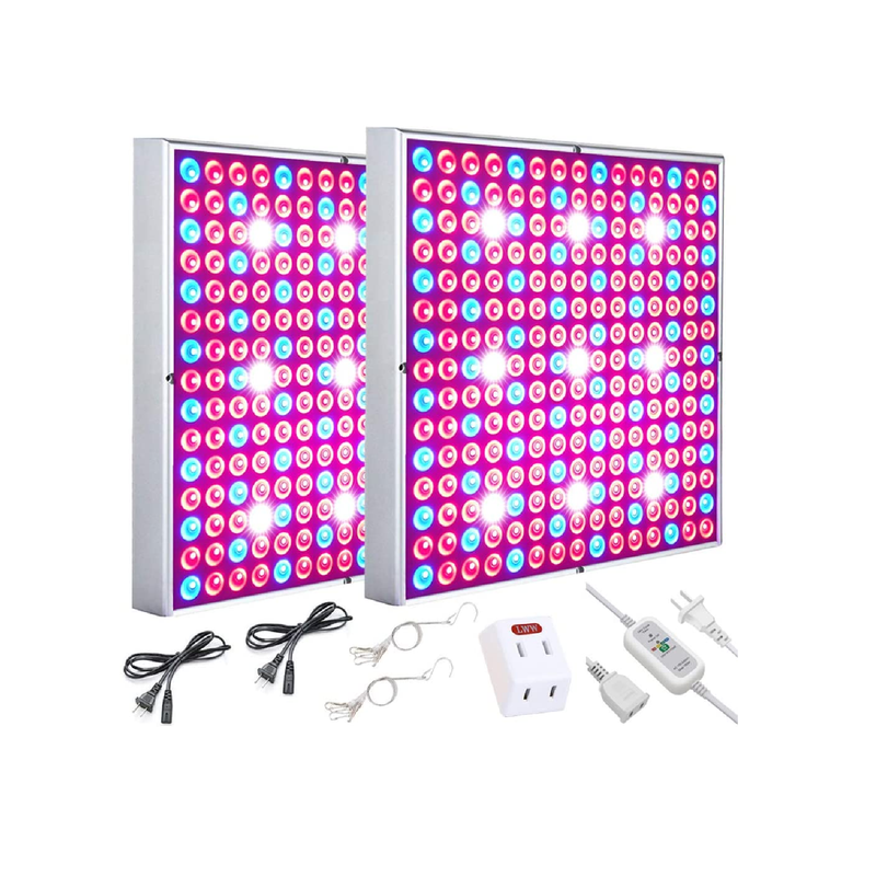 LED Grow Light | Plant Grow Lights for Indoor Plants Full Spectrum 75W Panel Growing Lamp with Timer | 2 pack