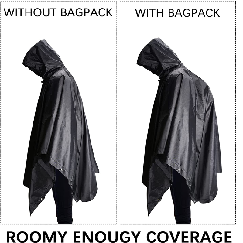 LOOGU Waterproof Hooded Military Camouflage Rain Poncho