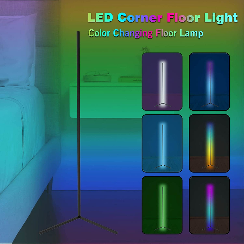 LZHOME 2 Pack LED Corner Floor Lamps RGB Color Changing Floor Lamps