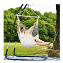Lazy Daze Hammocks Hanging Rope Hammock Chair Swing Seat with Two Seat Cushions and Carrying Bag, Weight Capacity 300 Lbs Natural