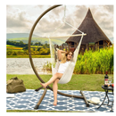 Lazy Daze Hammocks Hanging Rope Hammock Chair Swing Seat with Two Seat Cushions and Carrying Bag, Weight Capacity 300 Lbs Natural