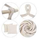 Lazy Daze Hammocks Hanging Rope Hammock Chair Swing Seat with Two Seat Cushions and Carrying Bag, Weight Capacity 300 Lbs Natural