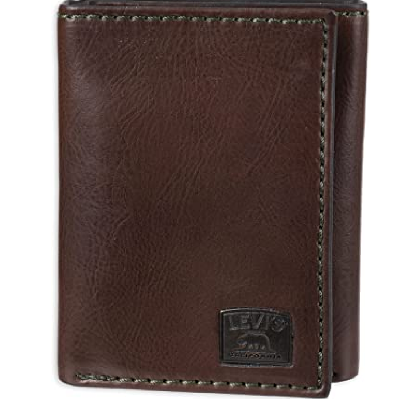 Levi's Levis Mens Extra capacity Slimfold Wallet, Tan Travel, One Size