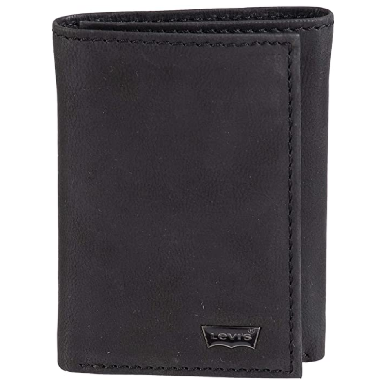 Levis Men Brown Brand Logo Textured Leather Two Fold Wallet - Price History