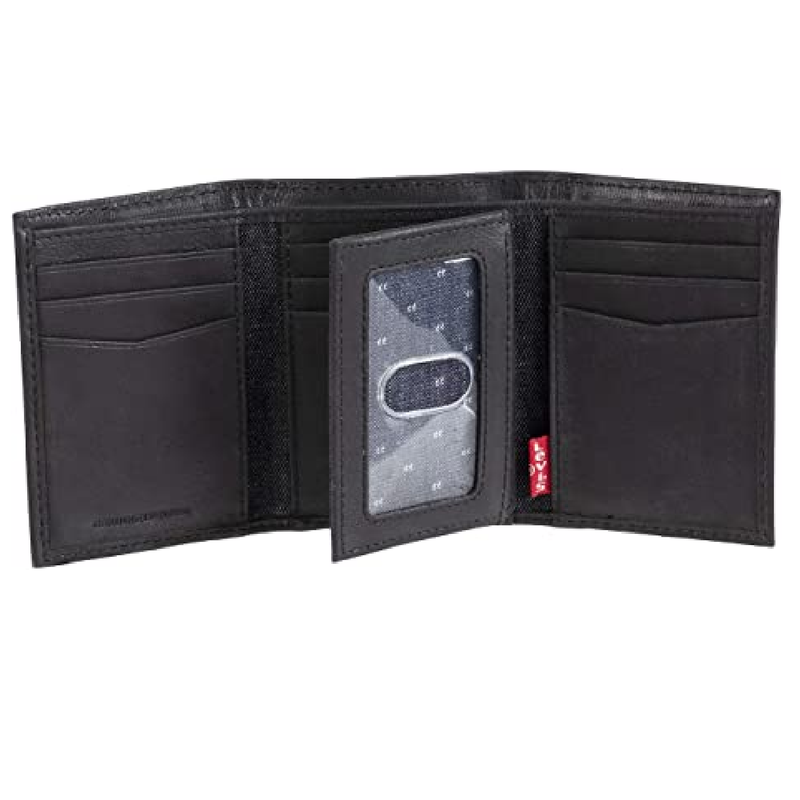 Levi s Men s Trifold Wallet Sleek and Slim Includes Id Window and Cred
