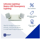 Lithonia Lighting EU2C M6 Emergency Light with 2 LED Lamps,Ivory White