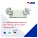 Lithonia Lighting EU2C M6 Emergency Light with 2 LED Lamps,Ivory White