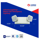 Lithonia Lighting EU2C M6 Emergency Light with 2 LED Lamps,Ivory White