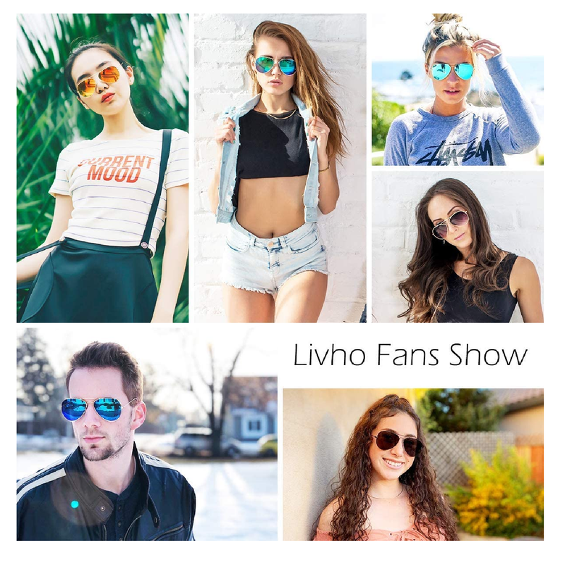 Livhò Sunglasses For Men Women Aviator Polarized