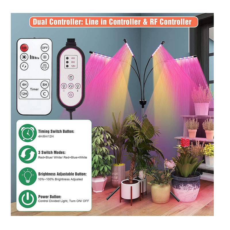 Lxyoug LED Grow Lights for Indoor Plants Full Spectrum Plant Light with 15-60 inches Adjustable Tripod Stand