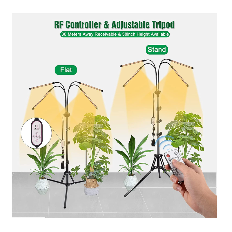 Lxyoug LED Grow Lights for Indoor Plants Full Spectrum Plant Light with 15-60 inches Adjustable Tripod Stand