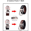 Mens Bulliant Leather Reversible Belt 1.25" Dress Casual | One Reverse For 2 |  Black/Antique Coffee1033