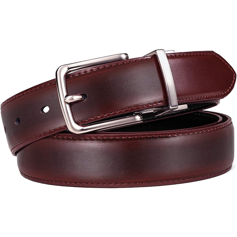 CHAOREN Men's Reversible Casual Belt - 2-in-1 Brown Belt, 1 1/2