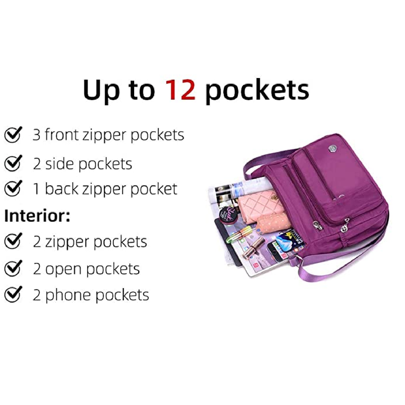MINTEGRA Crossbody Bag for Women Nylon Waterproof Shoulder Purse Messenger  Bag Lightweight Pocketbooks