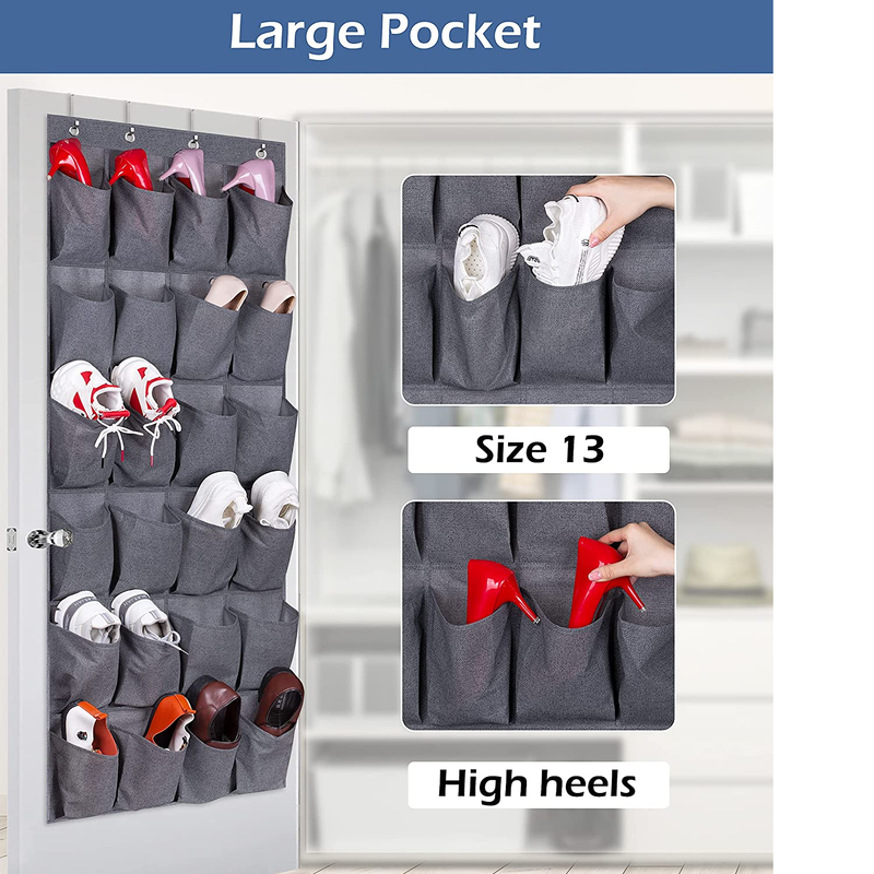 MISSLO Heavy Duty Fabric Over The Door Hanging Shoe Organizer