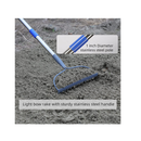 MIYA Garden Rake Heavy Duty Bow Rake with 60" Stainless Steel Handle Metal Rake for Lawn with 14 Tines