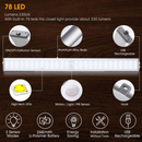 MOSTON 78 LED Homelife Motion Sensor Super Bright Rechargeable Closet Lights