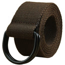 Maikun | Mens & Womens Canvas | Belt with Black D-ring | Color Black Buckle+coffee