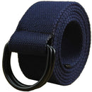 Maikun | Mens & Womens Canvas | Belt with Black D-ring | Color Black Buckle+dark Blue