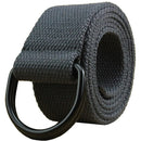 Maikun | Mens & Womens Canvas | Belt with Black D-ring | Color Black Buckle+dark Grey