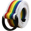 Maikun | Mens & Womens Canvas | Belt with Black D-ring | Color Buckle Buckle+rainbow