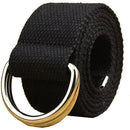 Maikun | Mens & Womens Canvas | Belt with Black D-ring | Color Silver Buckle+black