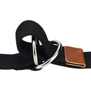 Maikun | Mens & Womens Canvas | Belt with Black D-ring | Color Silver Buckle+dark Grey