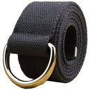 Maikun | Mens & Womens Canvas | Belt with Black D-ring | Color Silver Buckle+dark Grey