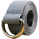 Maikun | Mens & Womens Canvas | Belt with Black D-ring | Color Silver Buckle+grey