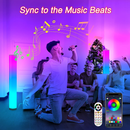 Marlrin Set of 2 RGB Corner Floor Lamps for Living Room Smart Music Sync App