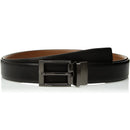 Perry Ellis Men's Big and Tall Reversible Feather Edge Leather Belt with Textured Buckle