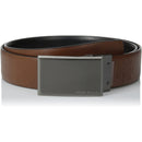 Men's Portfolio Reversible Patterned Plaque Belt | Black/Brown Reversible