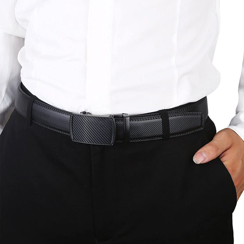 Men's Real Leather Ratchet | Dress Belt with Automatic Buckle |Elegant Gift Box