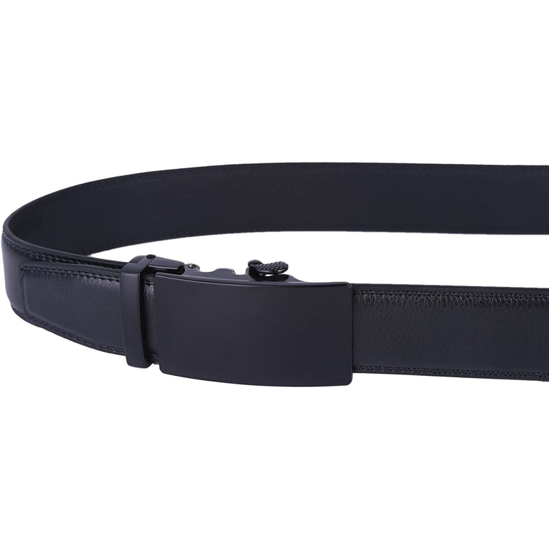 Men's Real Leather Ratchet | Dress Belt with Automatic Buckle |Elegant Gift Box | Black Style10
